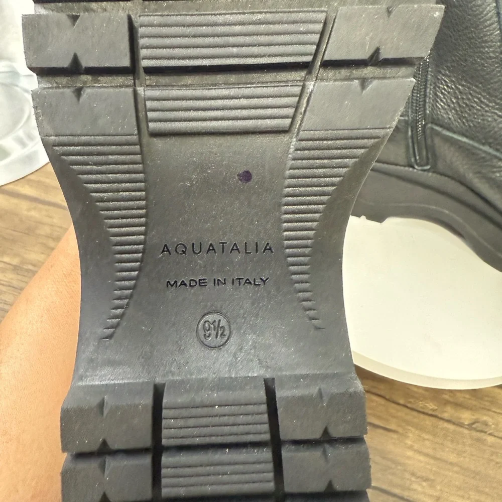 Aquatalia Black Leather Sole Boots